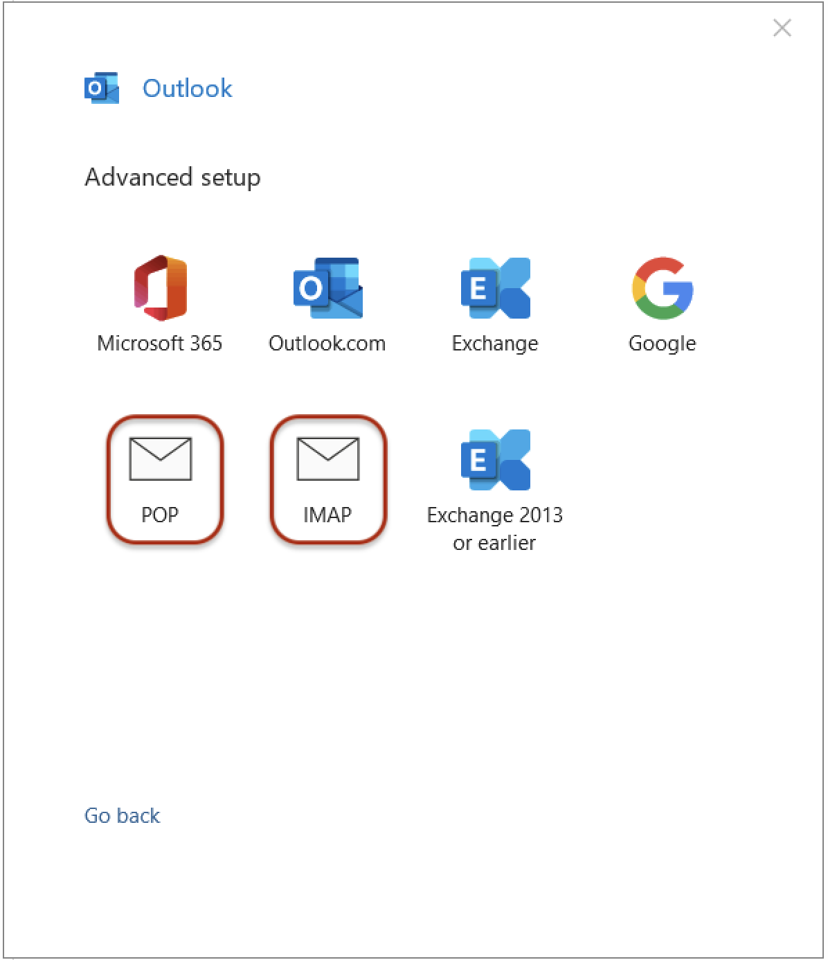 Email Setup Outlook 2016