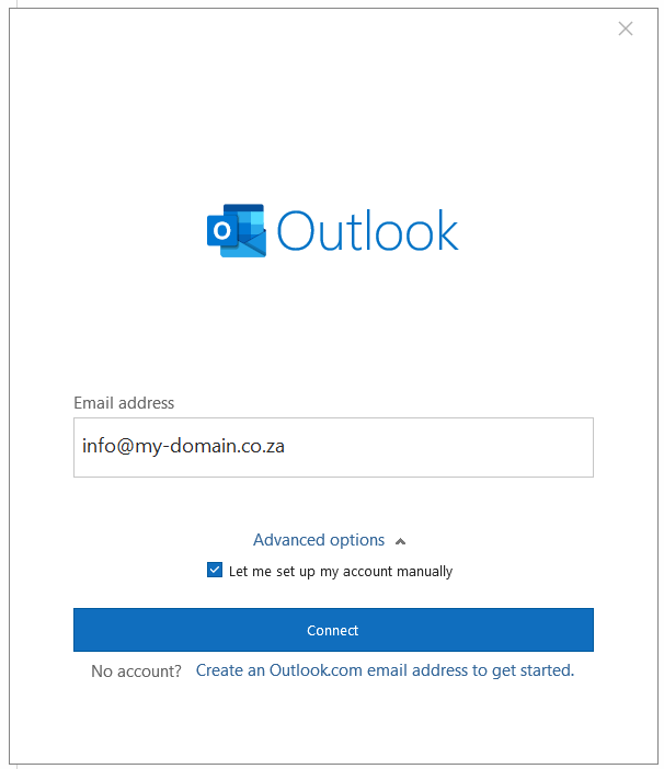Email Setup Outlook 2016